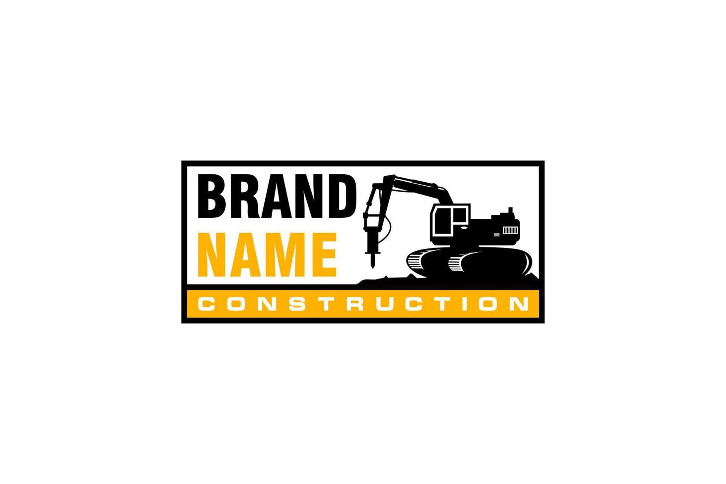 Excavator logo template vector. Heavy equipment logo vector for construction company. Creative excavator illustration for logo template.