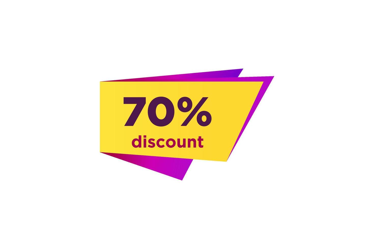 70 discount, Sales Vector badges for Labels, , Stickers, Banners, Tags, Web Stickers, New offer. Discount origami sign banner.