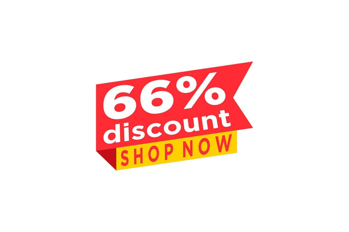 66 discount, Sales Vector badges for Labels, , Stickers, Banners, Tags, Web Stickers, New offer. Discount origami sign banner.