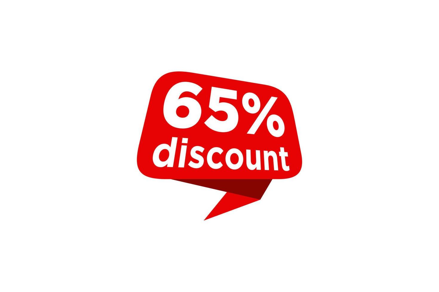 65 discount, Sales Vector badges for Labels, , Stickers, Banners, Tags, Web Stickers, New offer. Discount origami sign banner.