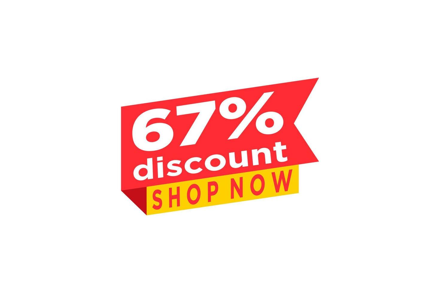 67 discount, Sales Vector badges for Labels, , Stickers, Banners, Tags, Web Stickers, New offer. Discount origami sign banner.