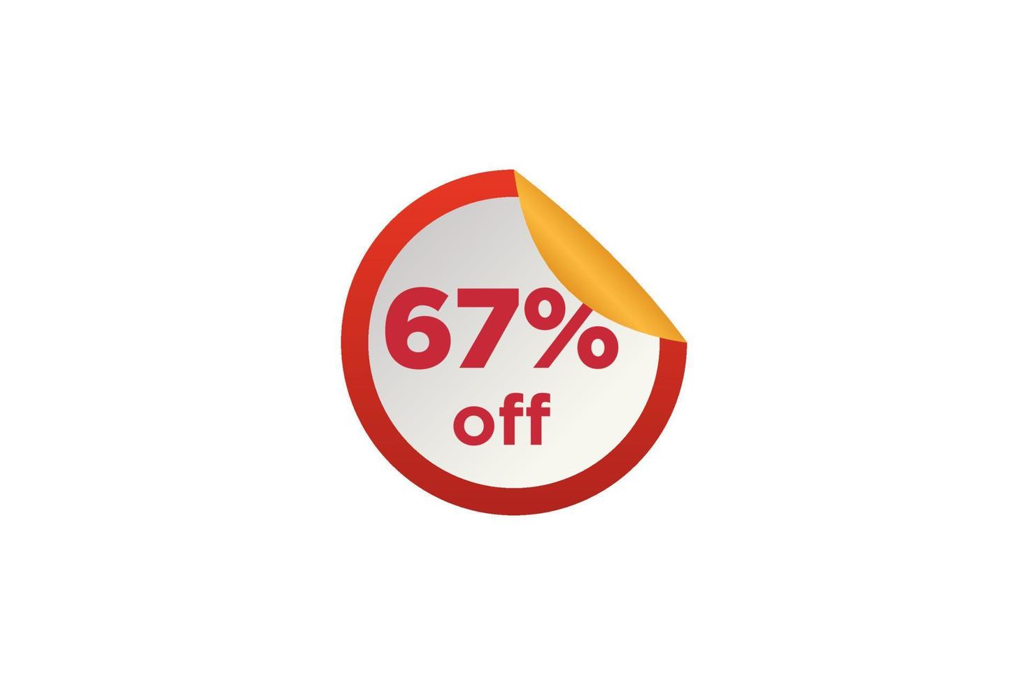 67 discount, Sales Vector badges for Labels, , Stickers, Banners, Tags, Web Stickers, New offer. Discount origami sign banner.