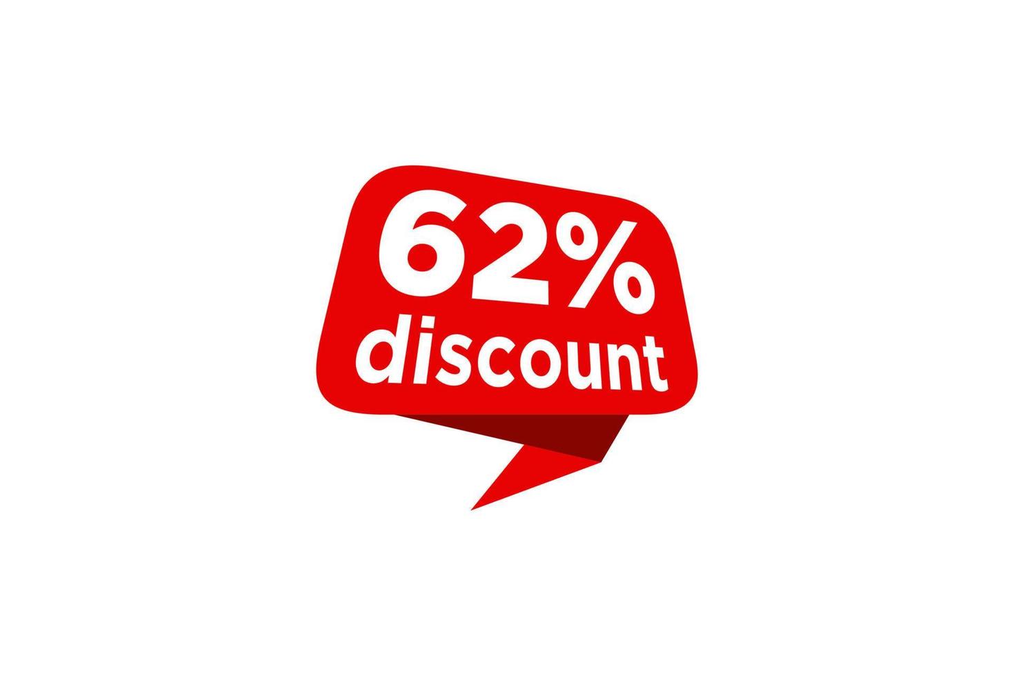 62 discount, Sales Vector badges for Labels, , Stickers, Banners, Tags, Web Stickers, New offer. Discount origami sign banner.