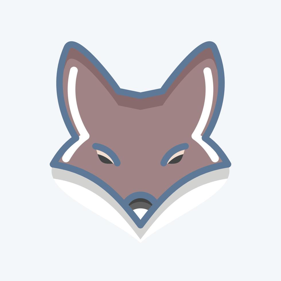 Icon Fox. related to Animal Head symbol. doodle style. simple design editable. simple illustration. cute. education vector