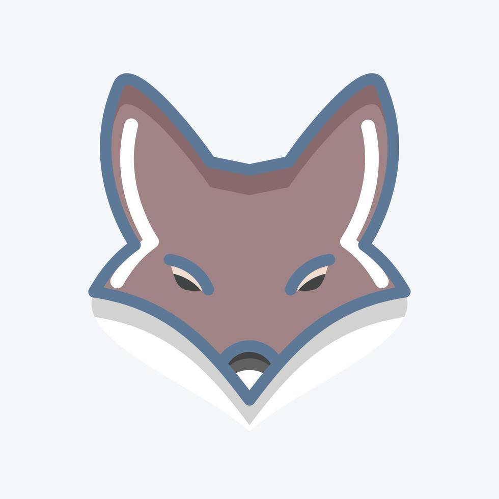 Icon Fox. related to Animal Head symbol. doodle style. simple design editable. simple illustration. cute. education vector