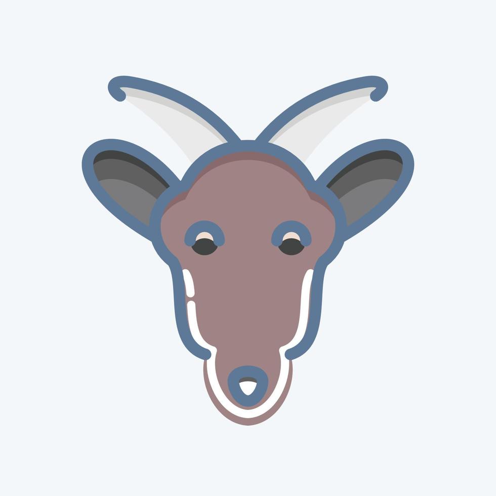 Icon Goat. related to Animal Head symbol. doodle style. simple design editable. simple illustration. cute. education vector