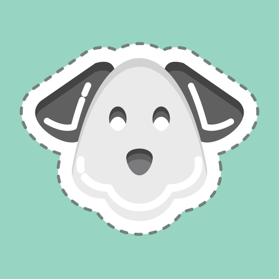 Sticker line cut Dog. related to Animal Head symbol. simple design editable. simple illustration. cute. education vector