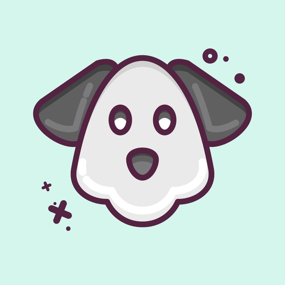 perro icono. relacionado con el símbolo de la cabeza de un animal. estilo mbe. diseño simple editable. ilustración sencilla. lindo. educación vector