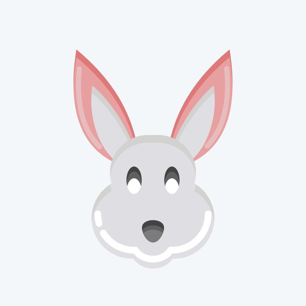 Icon Rabbit. related to Animal Head symbol. flat style. simple design editable. simple illustration. cute. education vector