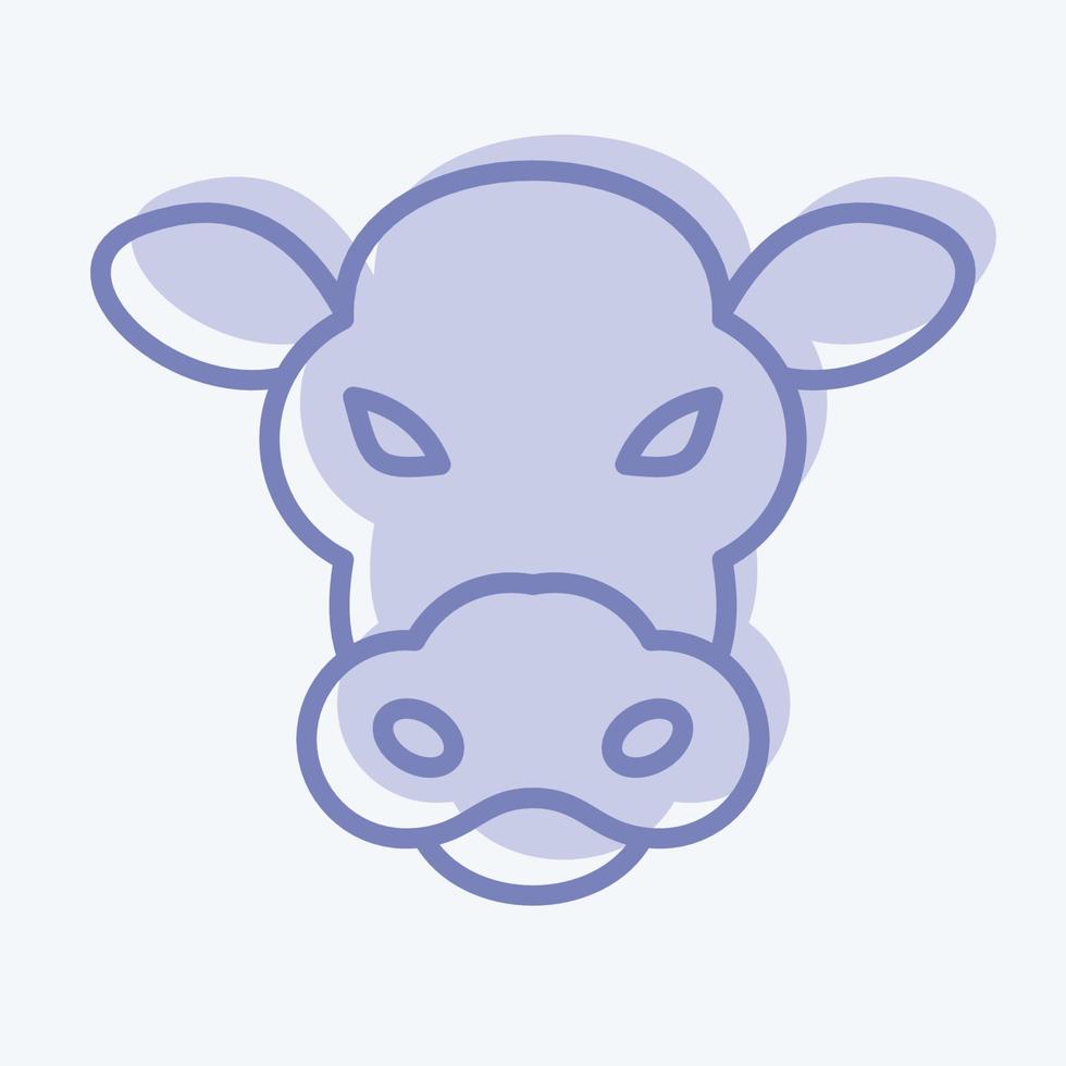 Icon Cow. related to Animal Head symbol. two tone style. simple design editable. simple illustration. cute. education vector
