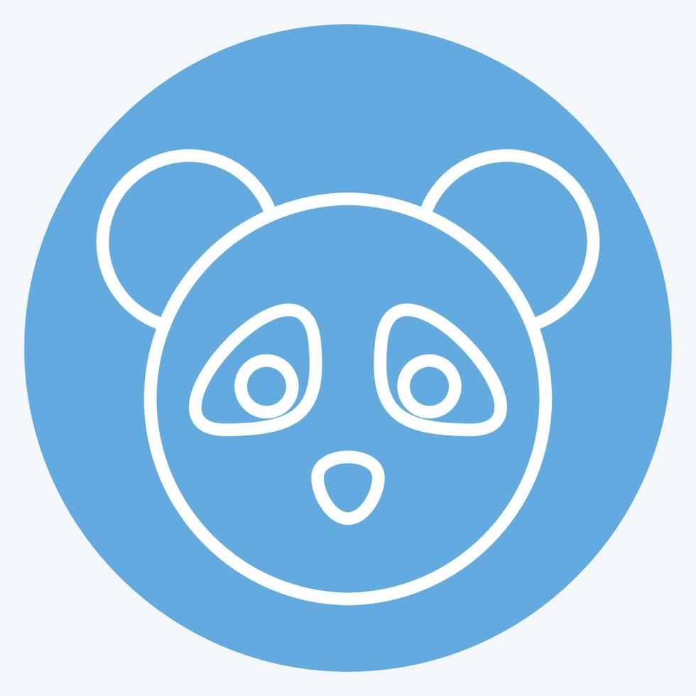 Icon Panda. related to Animal Head symbol. blue eyes style. simple design editable. simple illustration. cute. education vector