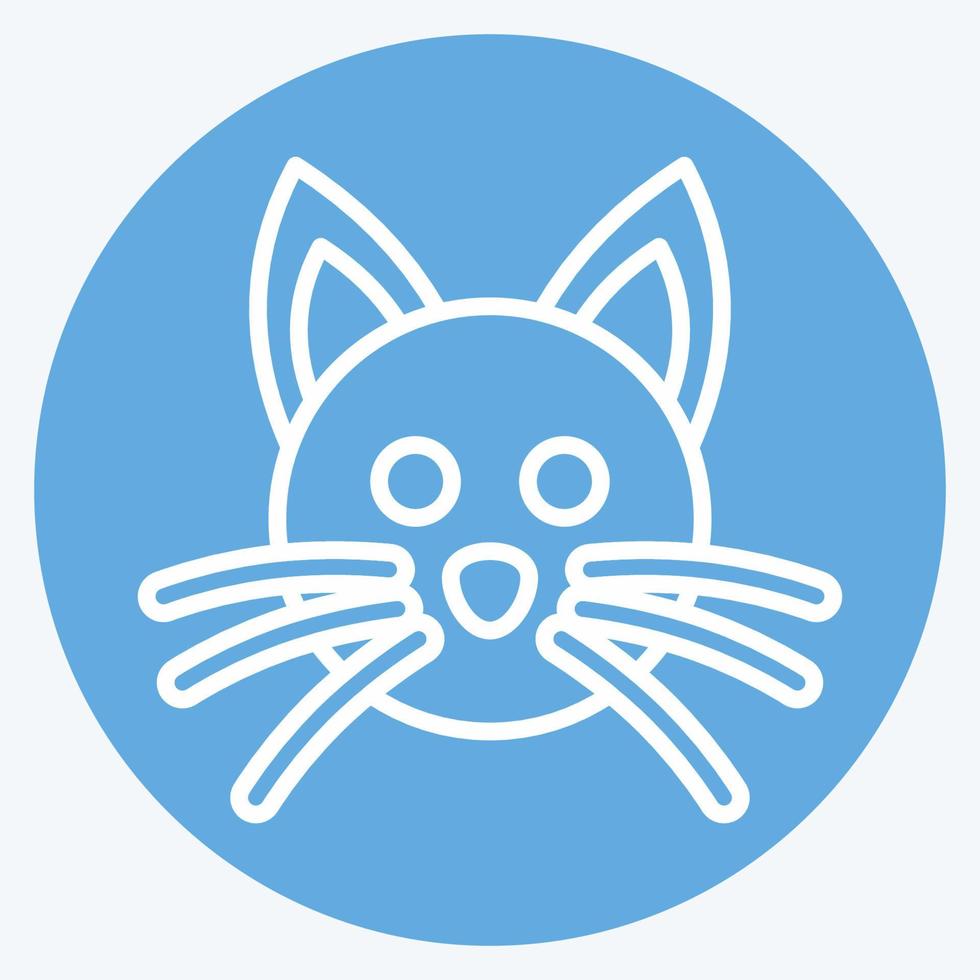 Icon Cat. related to Animal Head symbol. blue eyes style. simple design editable. simple illustration. cute. education vector