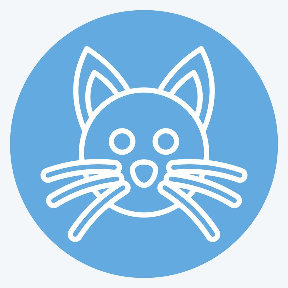 Icon Cat. related to Animal Head symbol. blue eyes style. simple design editable. simple illustration. cute. education vector