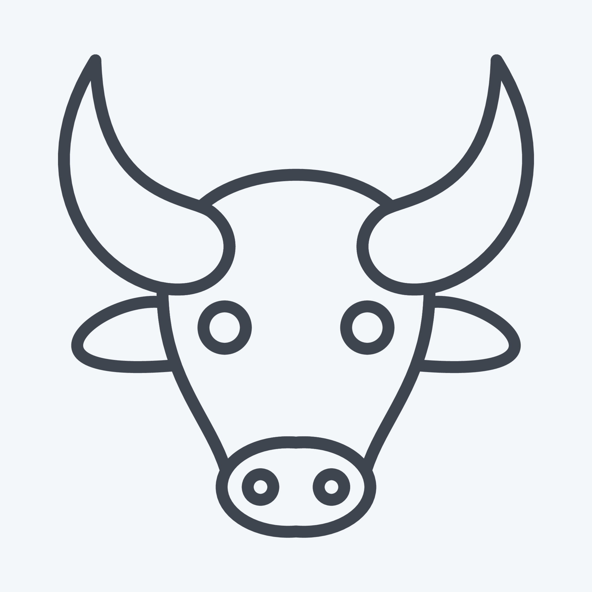 Icon Buffalo. related to Animal Head symbol. line style. simple design