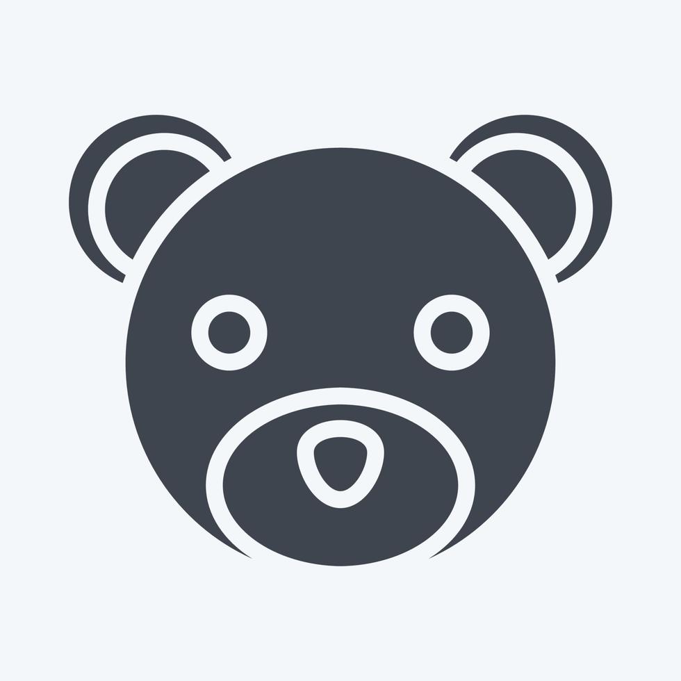 Icon Bear. related to Animal Head symbol. glyph style. simple design editable. simple illustration. cute. education vector