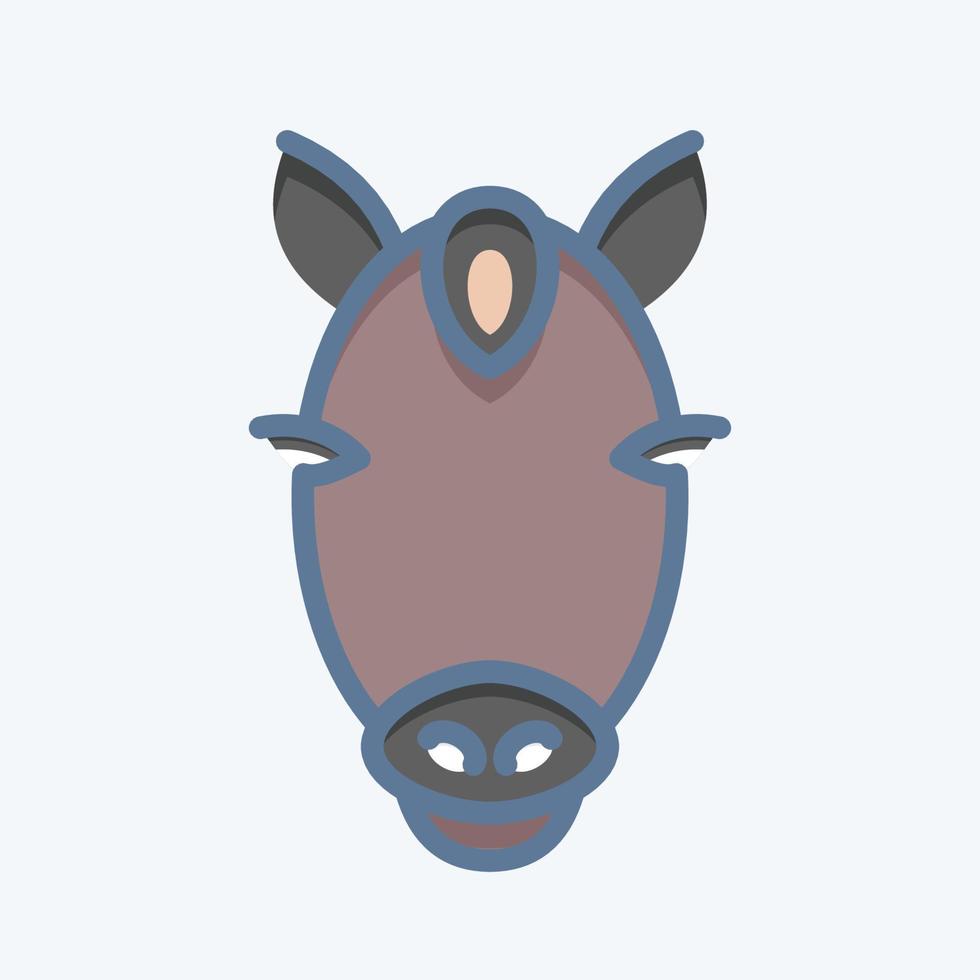 caballo icono. relacionado con el símbolo de la cabeza de un animal. estilo garabato. diseño simple editable. ilustración sencilla. lindo. educación vector