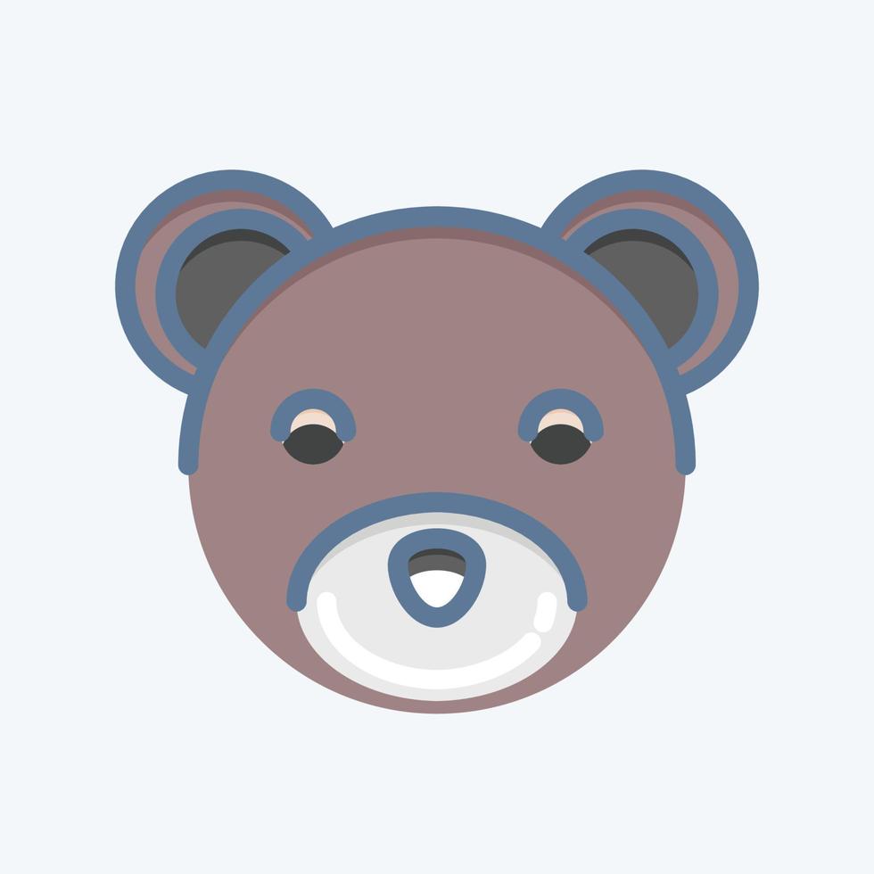 oso icono. relacionado con el símbolo de la cabeza de un animal. estilo garabato. diseño simple editable. ilustración sencilla. lindo. educación vector