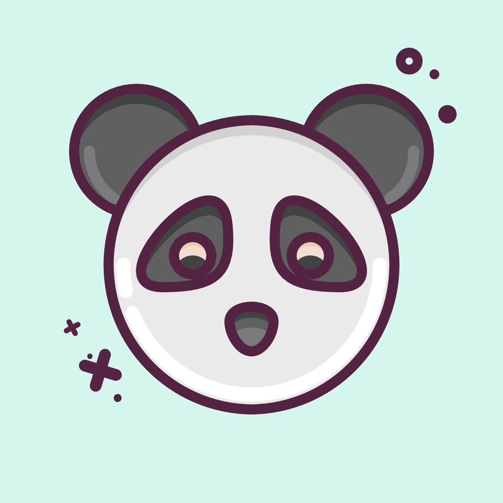 Icon Panda. related to Animal Head symbol. MBE style. simple design editable. simple illustration. cute. education vector