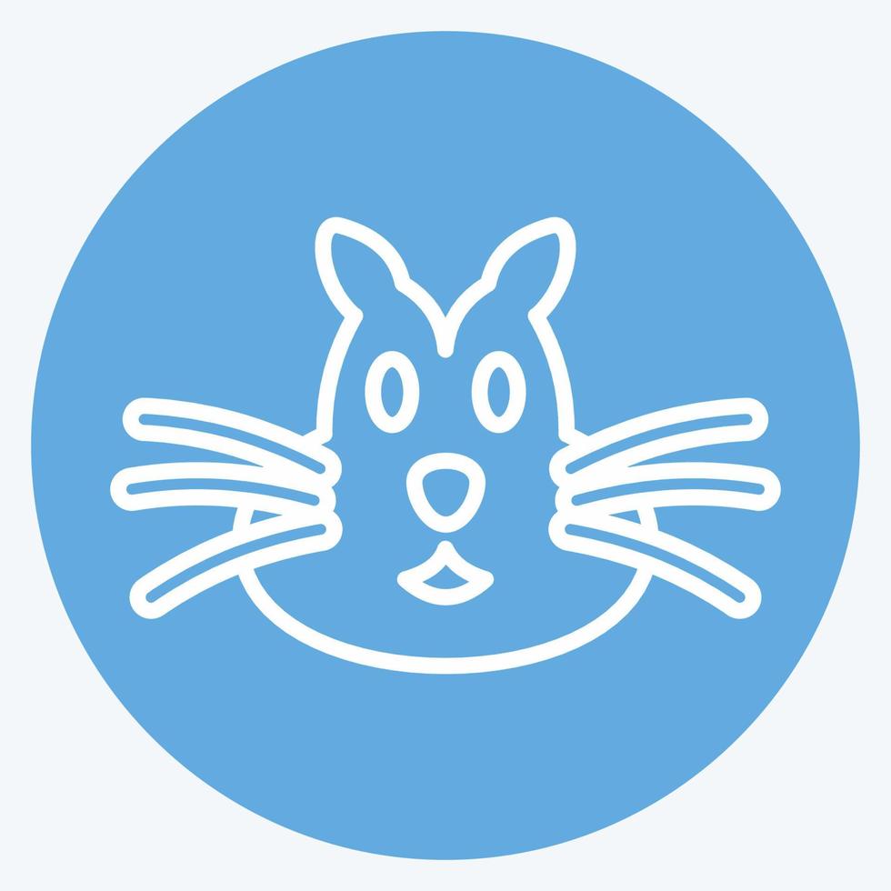 Icon Chipmunk. related to Animal Head symbol. blue eyes style. simple design editable. simple illustration. cute. education vector
