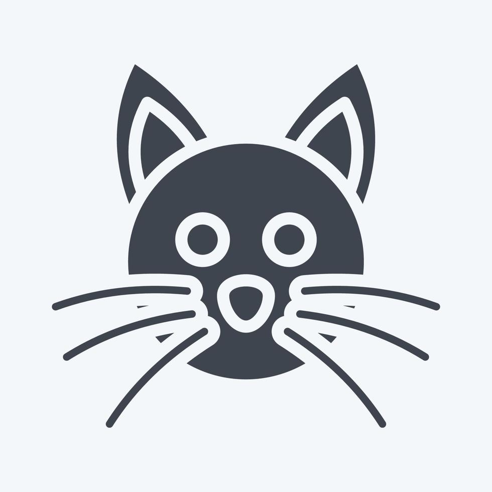 Icon Cat. related to Animal Head symbol. glyph style. simple design editable. simple illustration. cute. education vector