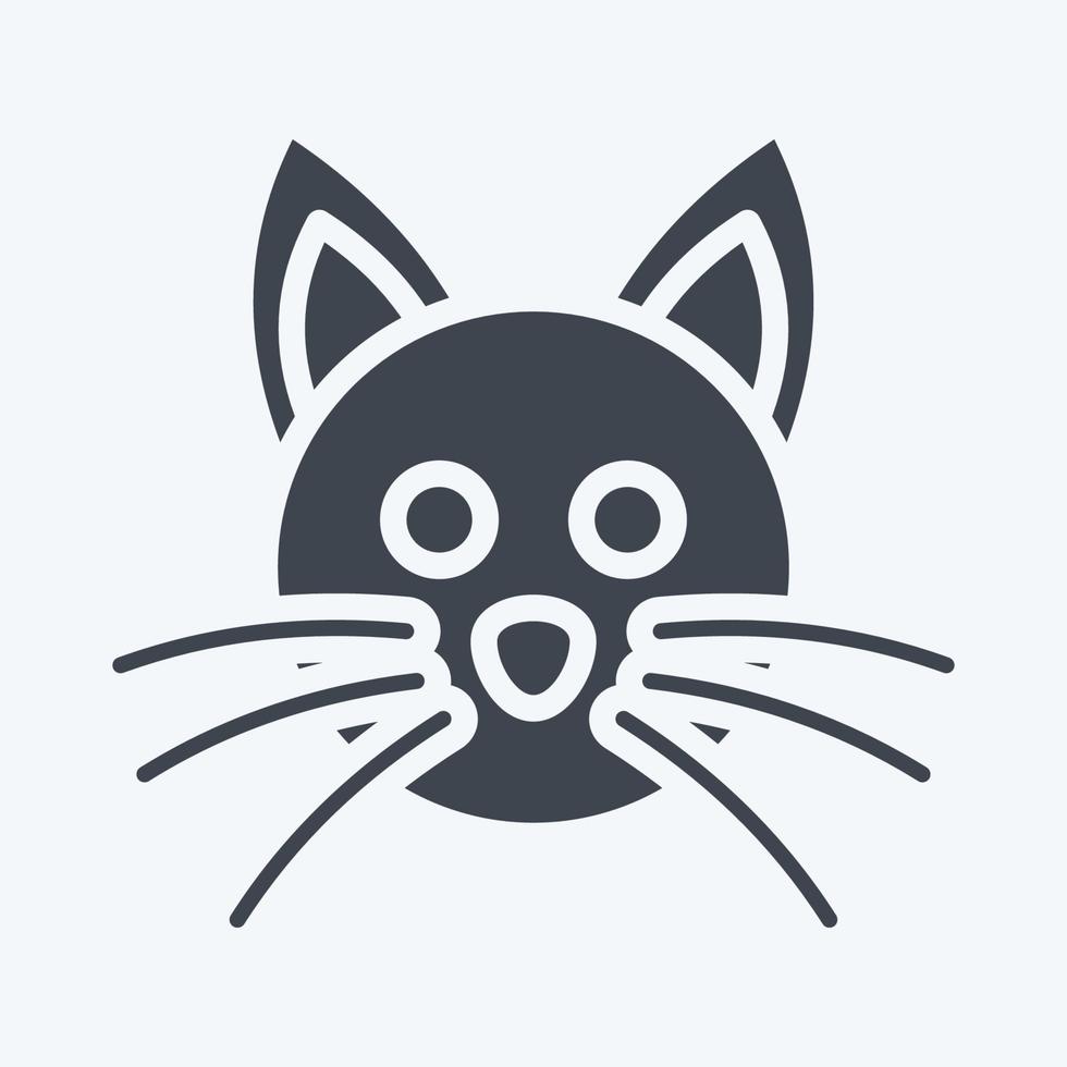 Icon Cat. related to Animal Head symbol. glyph style. simple design editable. simple illustration. cute. education vector