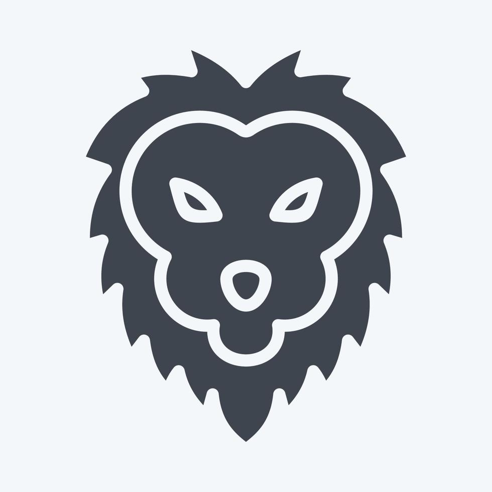 Icon Lion. related to Animal Head symbol. glyph style. simple design editable. simple illustration. cute. education vector