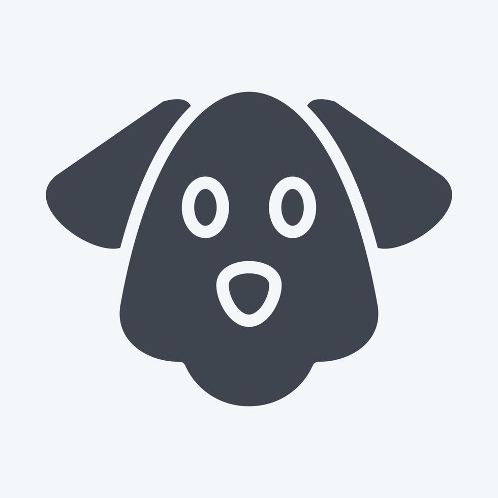 Icon Dog. related to Animal Head symbol. glyph style. simple design editable. simple illustration. cute. education vector