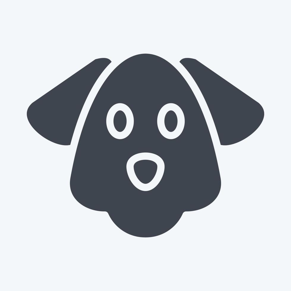 Icon Dog. related to Animal Head symbol. glyph style. simple design editable. simple illustration. cute. education vector