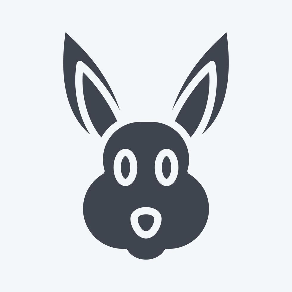 Icon Rabbit. related to Animal Head symbol. glyph style. simple design editable. simple illustration. cute. education vector
