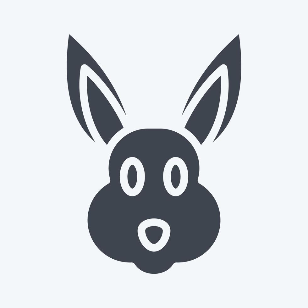 Icon Rabbit. related to Animal Head symbol. glyph style. simple design editable. simple illustration. cute. education vector