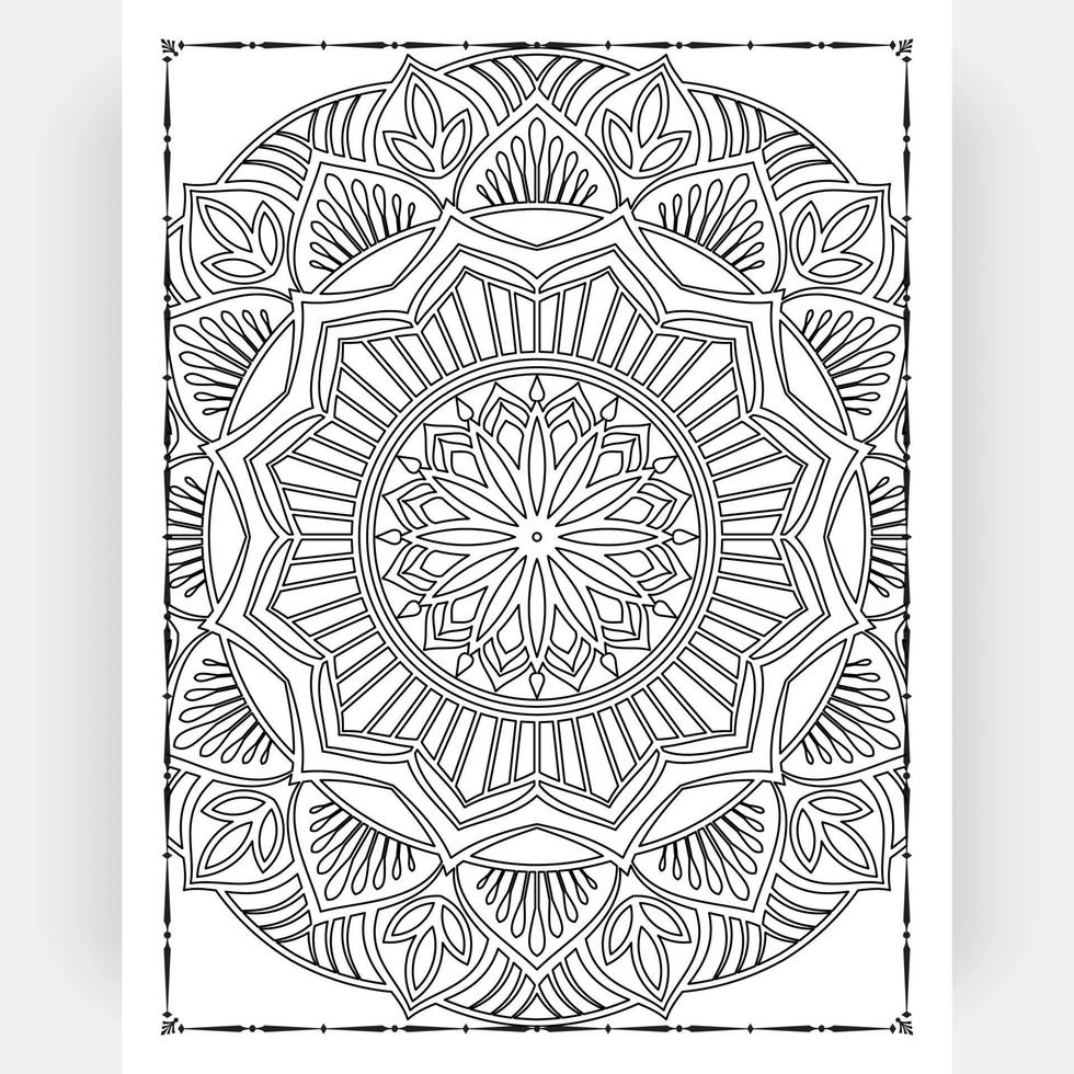 mandala en blanco y negro para colorear páginas interiores. interior de una página para colorear. arte de línea de mandala de fideos. decoración mandala ornamento diseño conjunto vector. vector