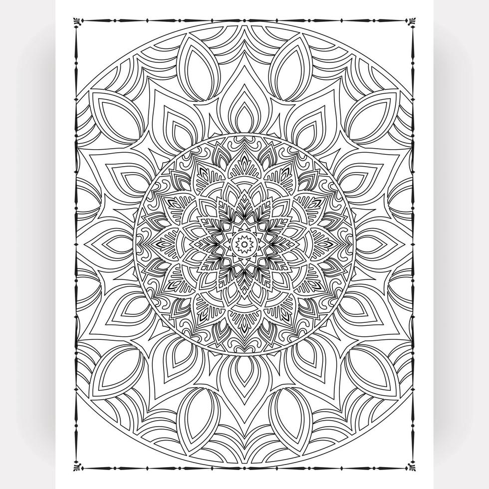 Black and white mandala for coloring pages interior. Interior of a coloring page. Doodle mandala line art. Decoration mandala ornament design set vector. vector