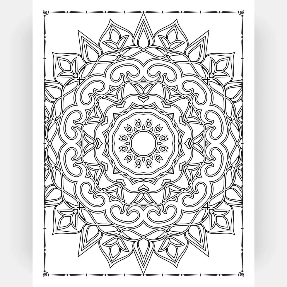 Black and white mandala for coloring pages interior. Interior of a coloring page. Doodle mandala line art. Decoration mandala ornament design set vector. vector