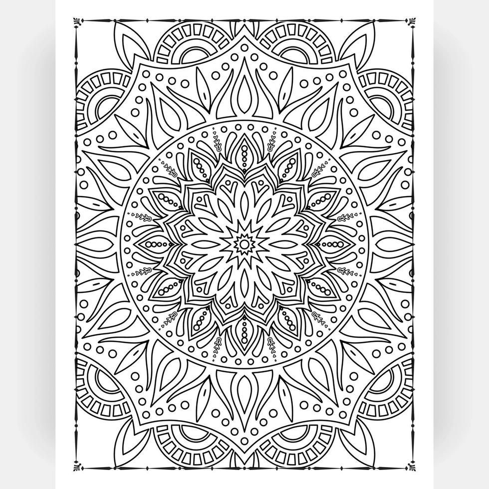 mandala en blanco y negro para colorear páginas interiores. interior de una página para colorear. arte de línea de mandala de fideos. decoración mandala ornamento diseño conjunto vector. vector