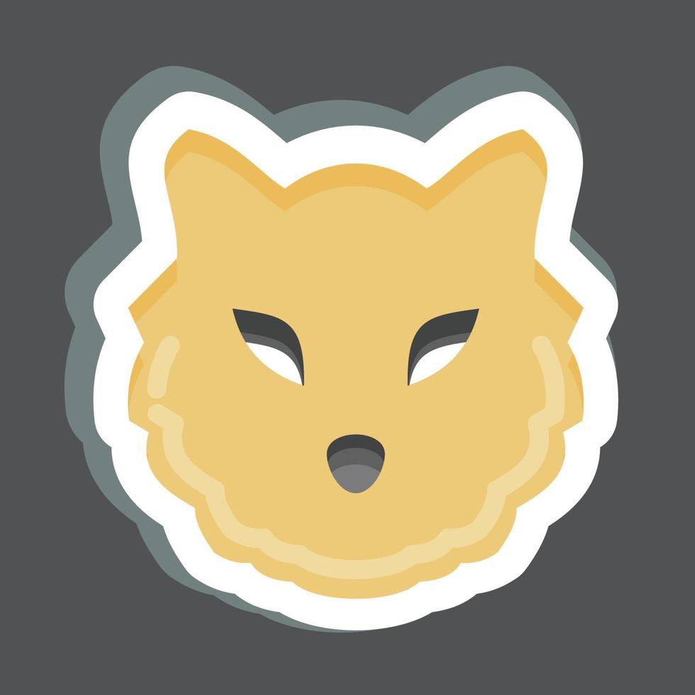 Sticker Lion. related to Animal Head symbol. simple design editable. simple illustration. cute. education vector