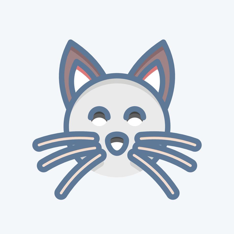 Icon Cat. related to Animal Head symbol. doodle style. simple design editable. simple illustration. cute. education vector