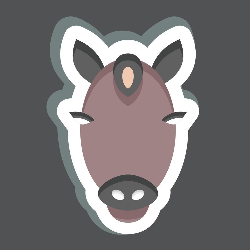 Sticker Horse. related to Animal Head symbol. simple design editable. simple illustration. cute. education vector