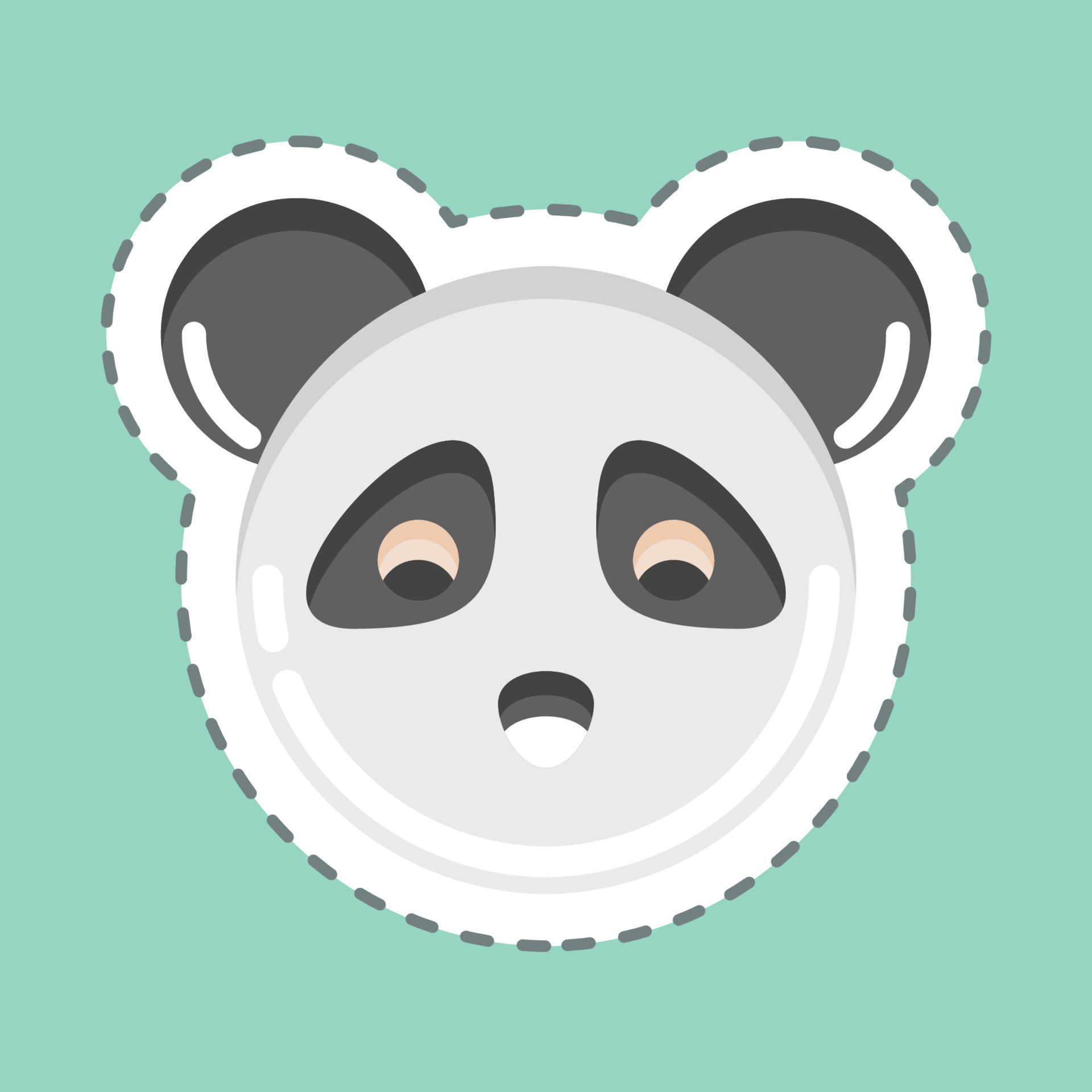 Kawaii Panda Head Sticker