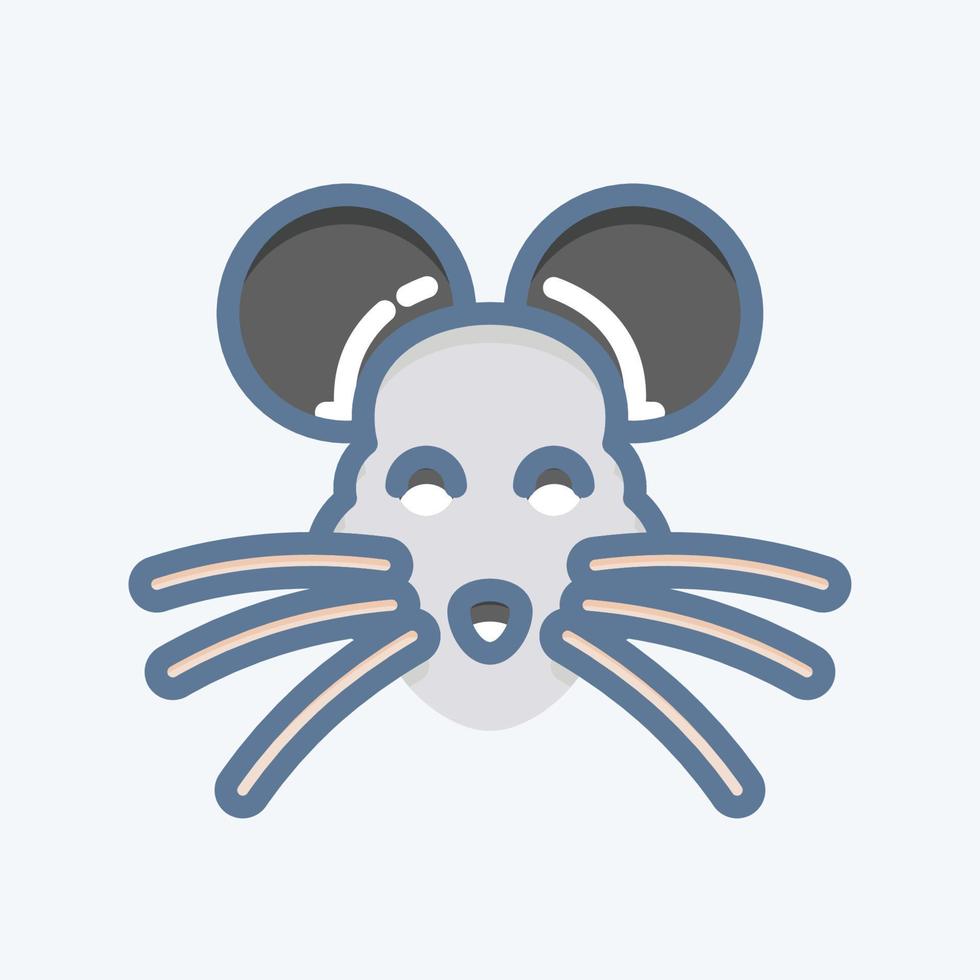 Icon Rat. related to Animal Head symbol. doodle style. simple design editable. simple illustration. cute. education vector