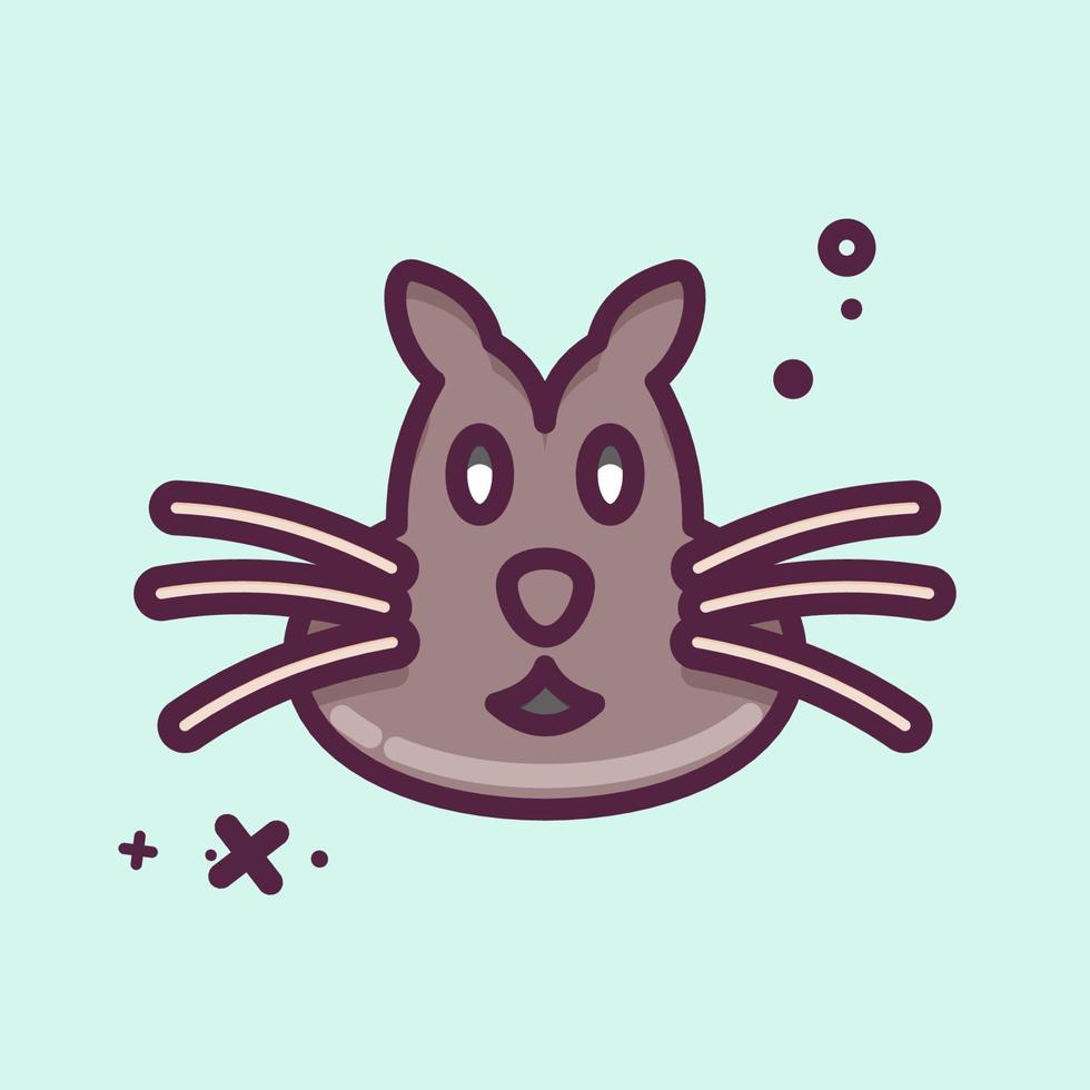 Icon Chipmunk. related to Animal Head symbol. MBE style. simple design editable. simple illustration. cute. education vector