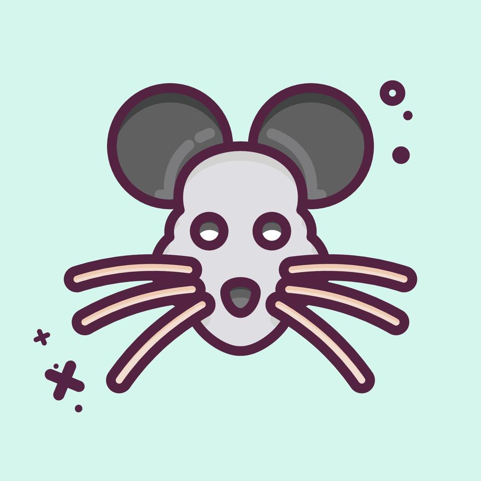 Icon Rat. related to Animal Head symbol. MBE style. simple design editable. simple illustration. cute. education vector