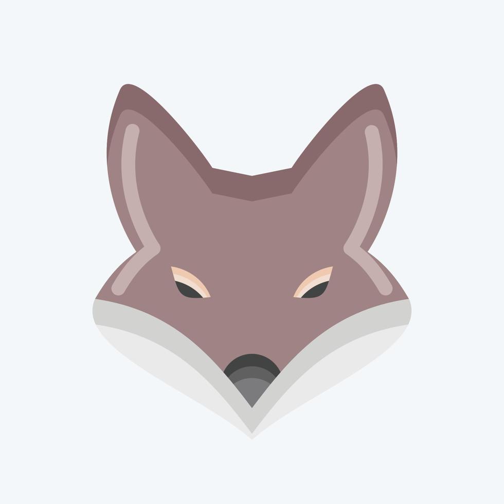 Icon Fox. related to Animal Head symbol. flat style. simple design editable. simple illustration. cute. education vector