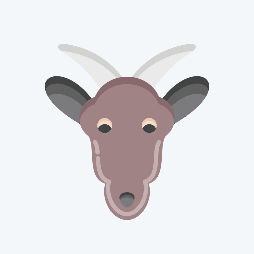 icono de cabra. relacionado con el símbolo de la cabeza de un animal. estilo plano diseño simple editable. ilustración sencilla. lindo. educación vector