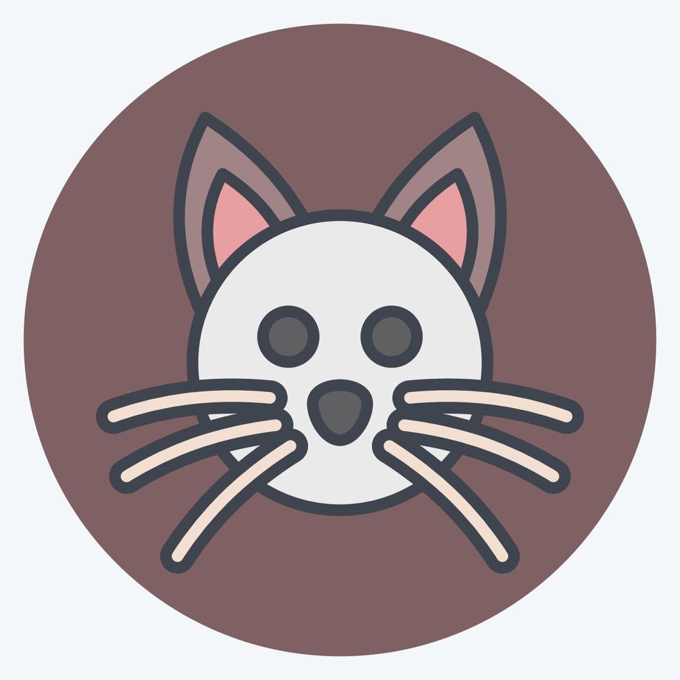 Icon Cat. related to Animal Head symbol. color mate style. simple design editable. simple illustration. cute. education vector