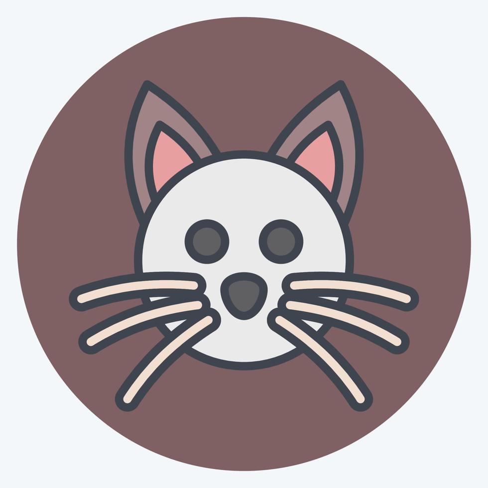 Icon Cat. related to Animal Head symbol. color mate style. simple design editable. simple illustration. cute. education vector