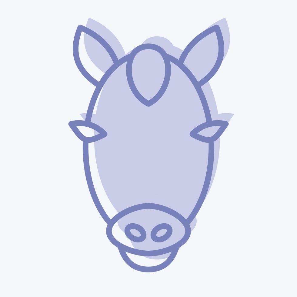caballo icono. relacionado con el símbolo de la cabeza de un animal. estilo de dos tonos. diseño simple editable. ilustración sencilla. lindo. educación vector