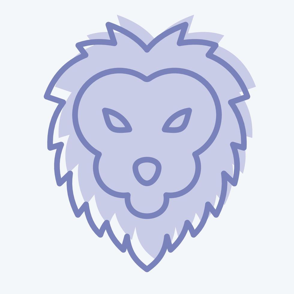 Icon Lion. related to Animal Head symbol. two tone style. simple design editable. simple illustration. cute. education vector