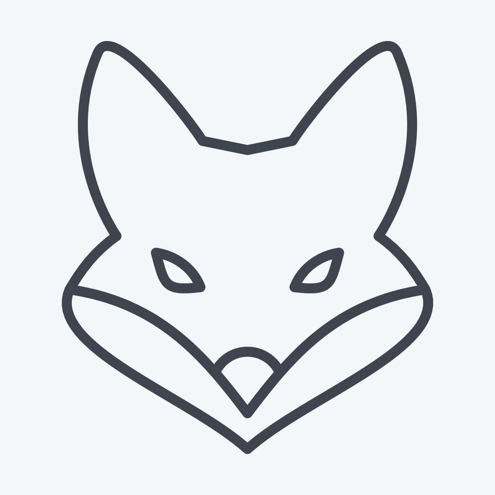 Icon Fox. related to Animal Head symbol. line style. simple design editable. simple illustration. cute. education vector