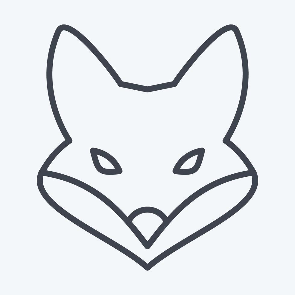 Icon Fox. related to Animal Head symbol. line style. simple design editable. simple illustration. cute. education vector