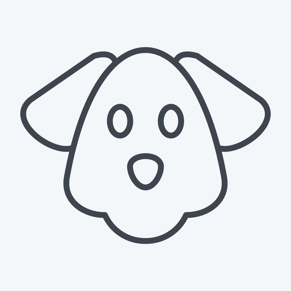 Icon Dog. related to Animal Head symbol. line style. simple design editable. simple illustration. cute. education vector